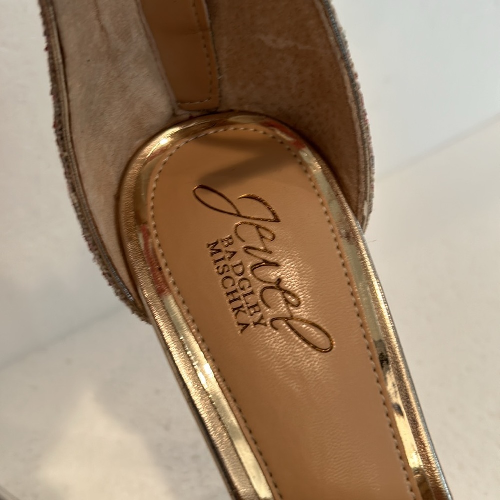 New Jewel Badgley Mischka - Jolene Metallic Stiletto sz 8.5 - Picture 8 of 9